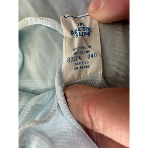 "SEARS" Vintage Blue "The Doesn't Slip" gown Dress Sexy Babydoll Fairy SZ 40 - Picture 7 of 10